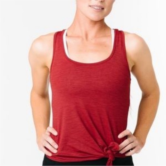 ZYIA Tops - Zyia Active Knot Just A Cute Tank Top Red Sz S